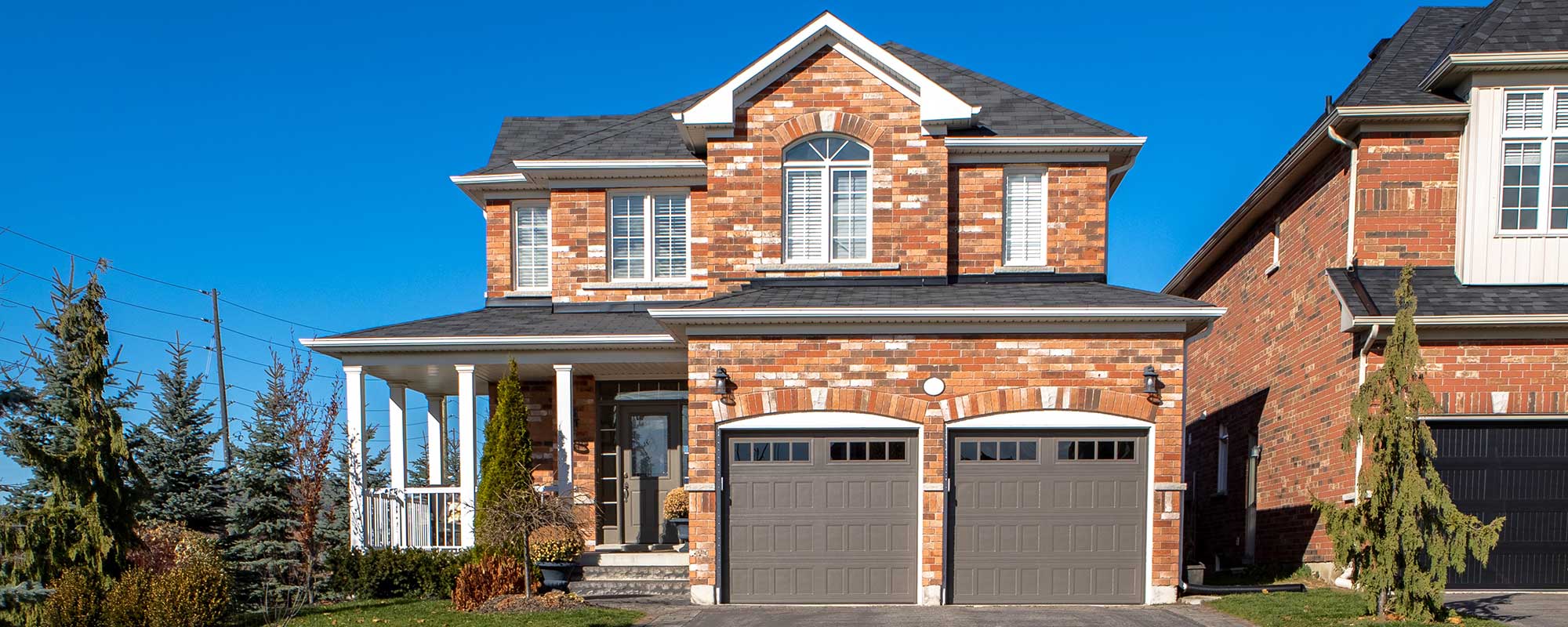 Brick house with two-car attached garage