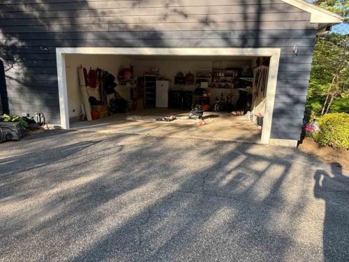 In-progress new garage door installation by Suppa  Sons Overhead Doors