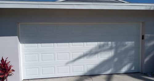 Newly installed two-car garage door